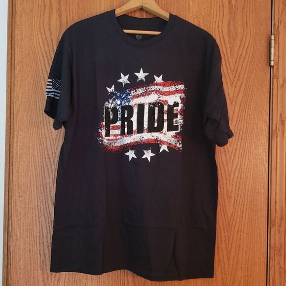 New in Pkg "PRIDE" American Flag Patriotic T-Shirt Sz XL - Picture 1 of 4